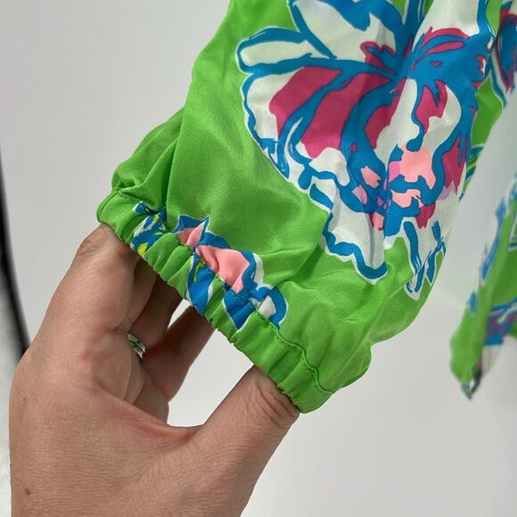 Lilly Pulitzer Women's Elsa 100% Silk Long Sleeve Top - Green Floral - XS - Picture 6 of 8